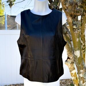 Pelle Studio Wilsons Leather Black Sleeveless Leather Vest Top – Size L